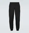 Prada Triangle-logo Silk-blend Track Pants In Black