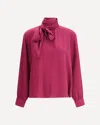 Prada Crepe Grape Blouse Bow Detail