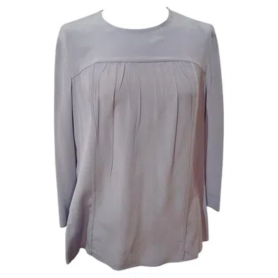 Pre-owned Prada Silk Blouse Size 44 In Gray