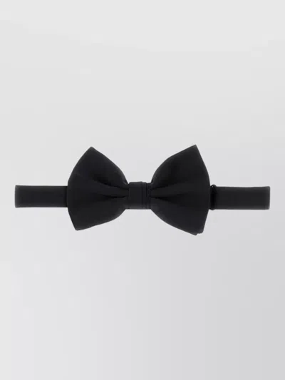 Prada Silk Bow Tie Adjustable Strap Lightweight In Black