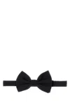 Prada Silk Bow Tie Adjustable Strap Lightweight In Black