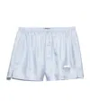 Prada Silk Boxer Shorts In Blue