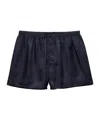Prada Silk Boxer Shorts In Blue