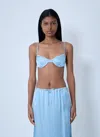 Prada Silk Bralette In Blue