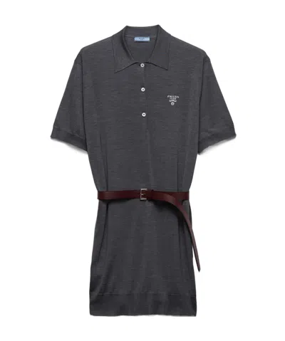 Prada Grey Slate Grey Silk Dress