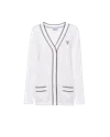 Prada Silk-blend Cardigan In White/black
