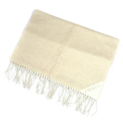 Pre-owned Prada Silk Cashmere Polyester Polyamide Shawl () In White