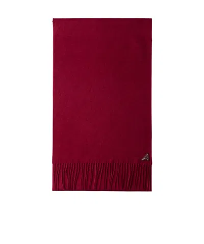 Prada Silk And Cashmere Scarf In Cerise