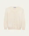 Prada Silk-cotton Double Crewneck Cardigan