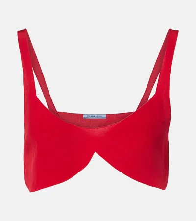 Prada Silk Crêpe De Chine Bra Top In Red