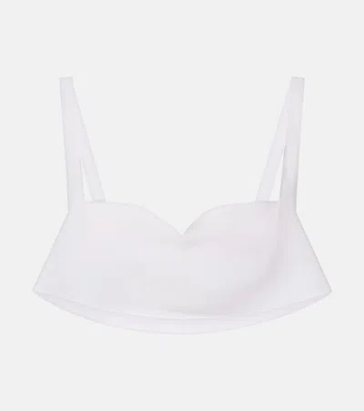 Prada Silk Crêpe De Chine Bra Top In White