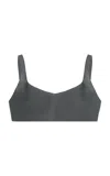Prada Silk Crepe De Chine Cropped Top In Gray