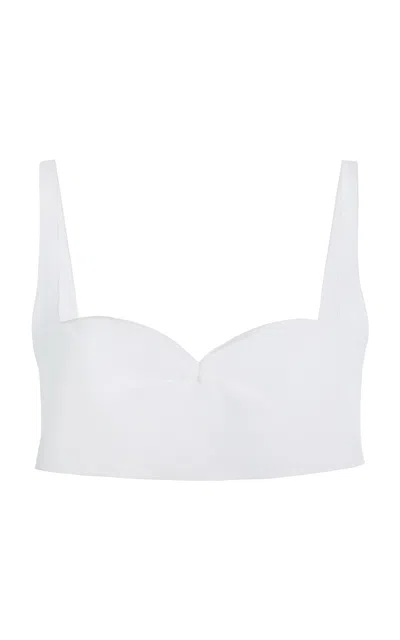 Prada Silk Crepe De Chine Cropped Top - In White