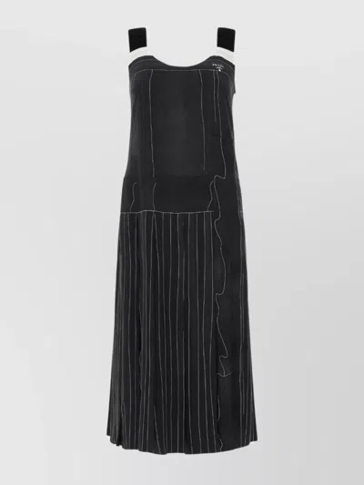 Prada Printed Silk Dress In Blue