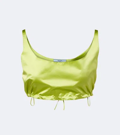 Prada Silk Duchesse Crop Top In Metallic