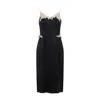 Prada Silk Evening Dress With Lace Detailing In Black