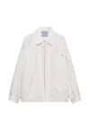 Prada Silk Faille Blouson Jacket In Neutral