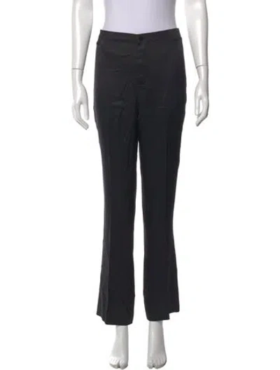 Pre-owned Prada Silk Flared Pants In Black