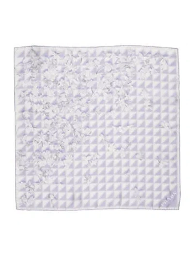 Pre-owned Prada Silk Floral Print Scarf In Purple