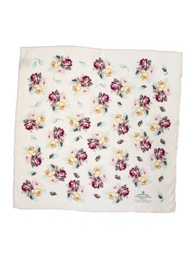 Pre-owned Prada Silk Floral Print Scarf In Yellow