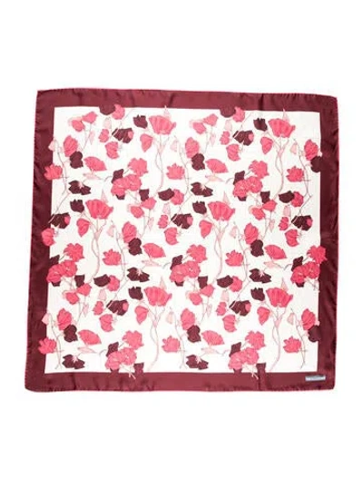 Pre-owned Prada Silk Floral Print Shawl In Neutral