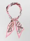 Prada Printed Twill Scarf Lightweight Rectangular Design In Pink