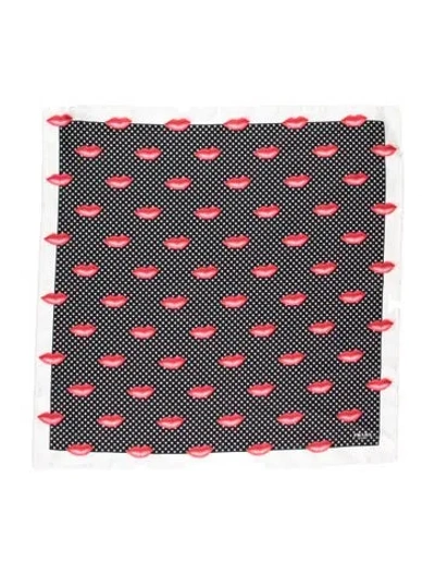 Pre-owned Prada Silk Graphic Print Scarf In Black