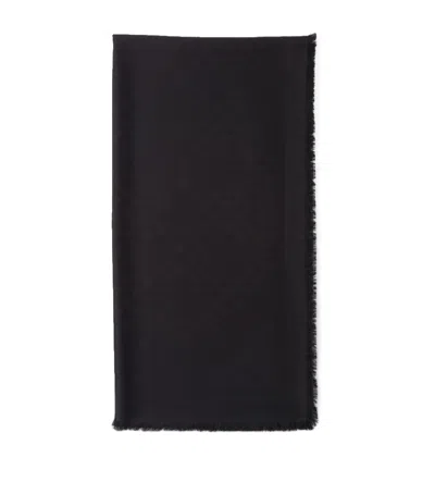 Prada Silk Jacquard Scarf In Black