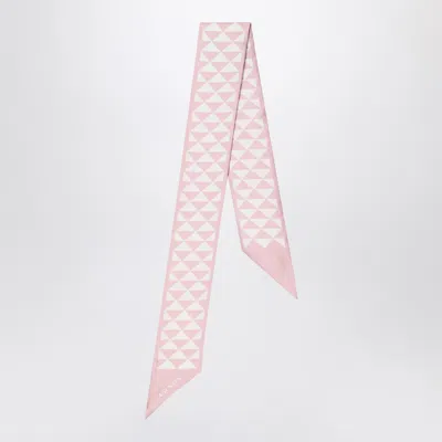 Prada Silk Jacquard Scarf Pink/white