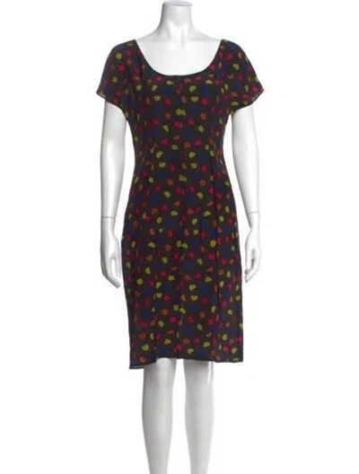 Pre-owned Prada Silk Knee-length Dress In Black