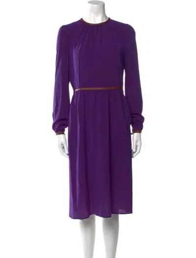 Pre-owned Prada Silk Knee-length Dress In Purple