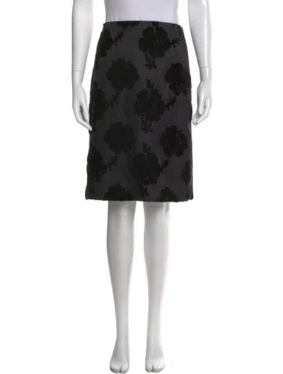Pre-owned Prada Silk Knee-length Skirt In Black