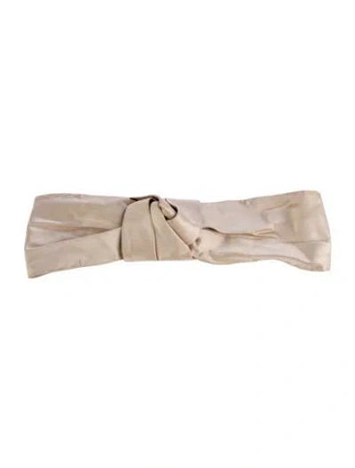 Pre-owned Prada Silk Knotted Headband In Neutral