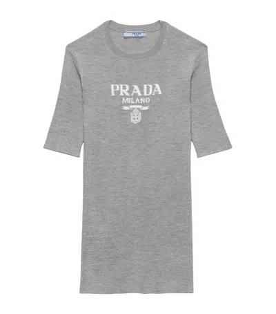 Prada Silk Logo Longline T-shirt