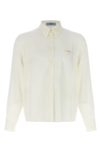 PRADA SILK LOGO SHIRT