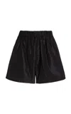Prada Triangle-logo Shorts In Black