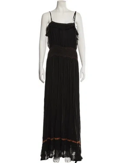 Pre-owned Prada Silk Long Dress In Black