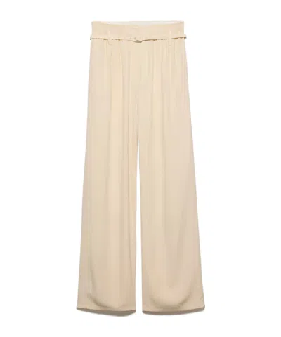 Prada Silk Marocain Pants In Gold