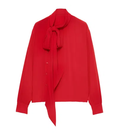 Prada Marocain Silk Shirt In Red