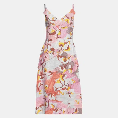 Pre-owned Prada Silk Midi Dresses 38 In Multicolor