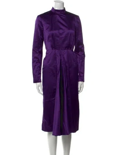 Pre-owned Prada Silk Midi Length Dress In Purple