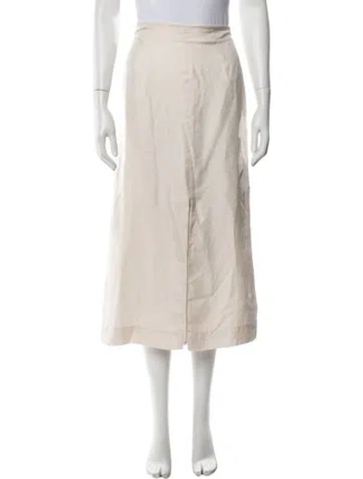 Pre-owned Prada Silk Midi Length Skirt In Neutrals