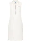 Prada Silk-blend Polo Shirt Dress In White