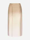 Prada Silk Midi Skirt In Rope