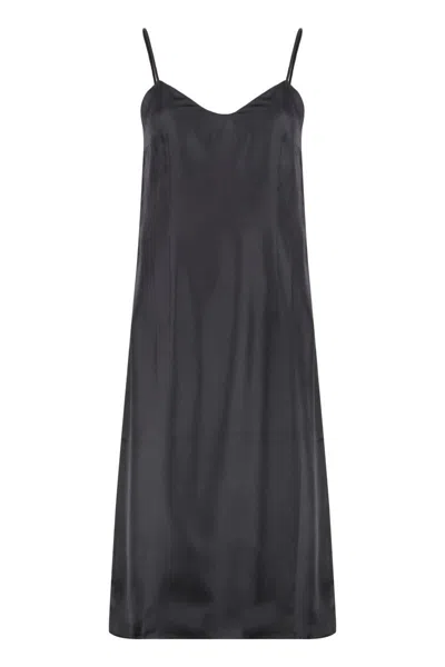 Prada Twill Dress With V-neckline And Backless Design In Black