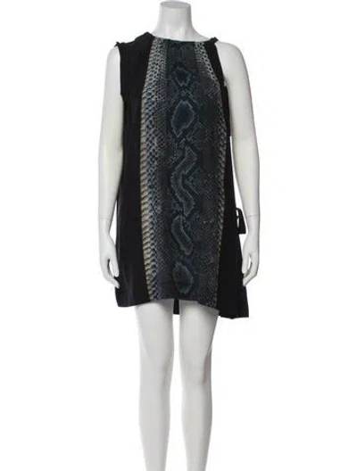 Pre-owned Prada Silk Mini Dress In Blue