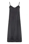 Prada Silk Mini Dress With Thin Straps In Black