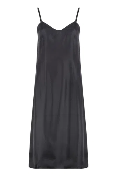 Prada Silk Mini Dress With Thin Straps In Black