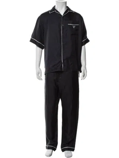 Pre-owned Prada Silk Pajama Set W/ Tags In Black