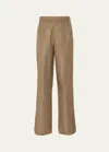 Prada Triangle-logo Plaque Wide-leg Pants In F0393 Oliva